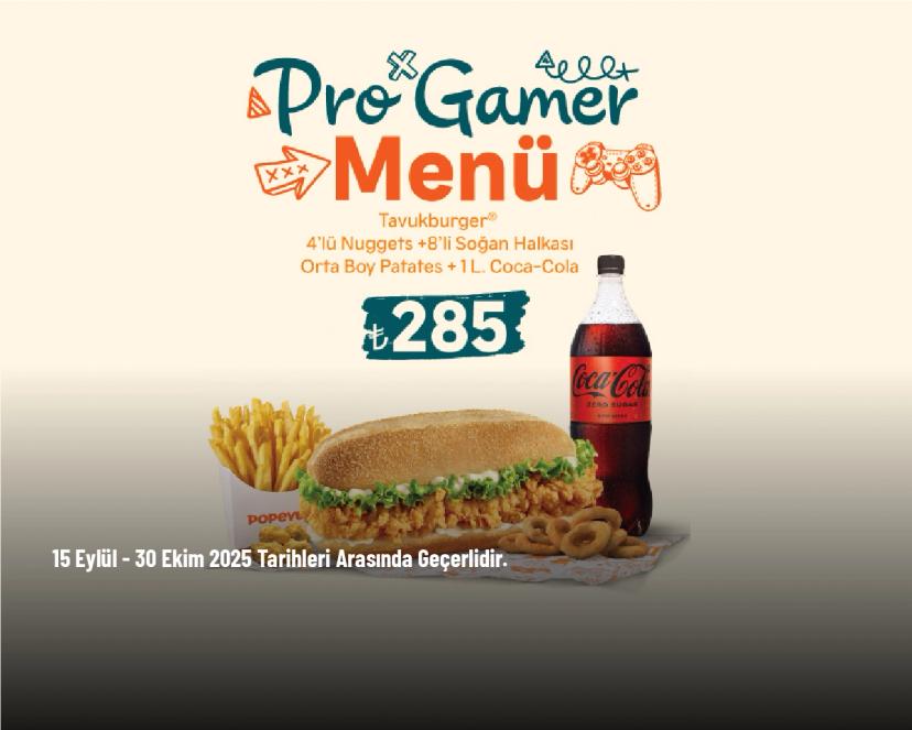 Popeyes Kampanyası - Tavukburger + 5'li Nuggets + 8'li Soğan Halkası + Orta Boy Patates + 1 L. İçecek Sadece 285 TL'den Başlayan Fiyatlarla Popeyes Kampanyası - Tavukburger + 5'li Nuggets + 8'li Soğan Halkası + Orta Boy Patates + 1 L. İçecek Sadece 285 TL'den Başlayan Fiyatlarla