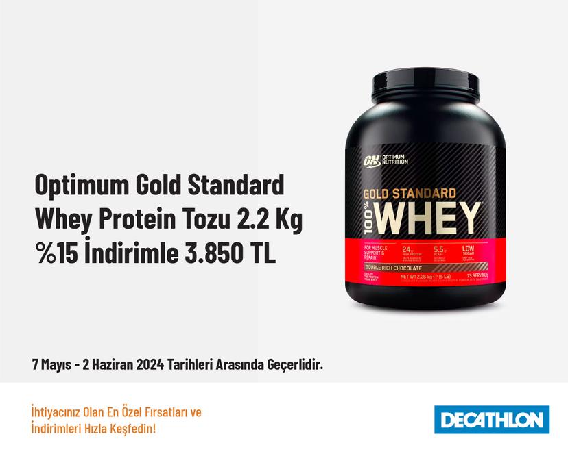 Optimum Gold Standard Whey Protein Tozu 2.2 Kg %15 İndirimle 3.850 TL