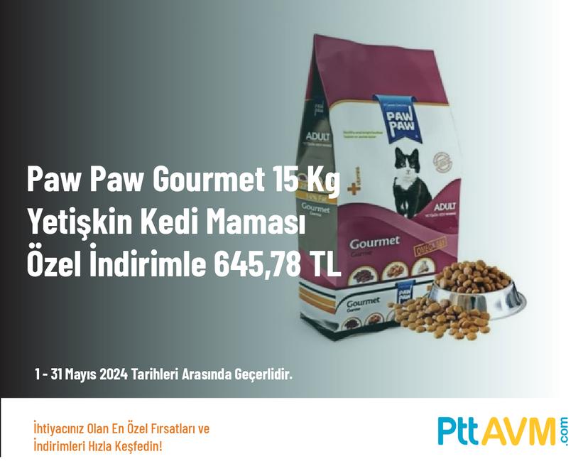 Paw Paw Gourmet 15 Kg Yetişkin Kedi Maması Özel İndirimle 645,78 TL