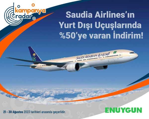 enuygun.com ile Saudia Airlines yurt dışı uçuşlarda yüzde 50’ye varan indirim