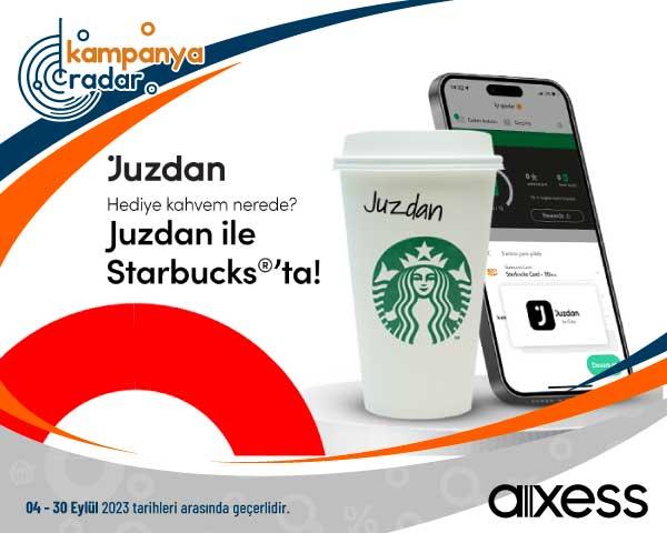 Juzdan ile Starbucks hesabına para yükleyenlere bir kahve hediye kampanyası