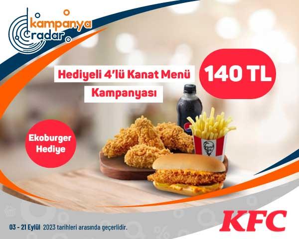 KFC’de hediyeli 4’lü kanat menü kampanyası