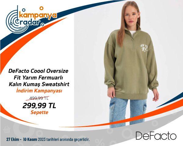 DeFacto Coool Oversize Sweatshirt Kampanya İndirimi