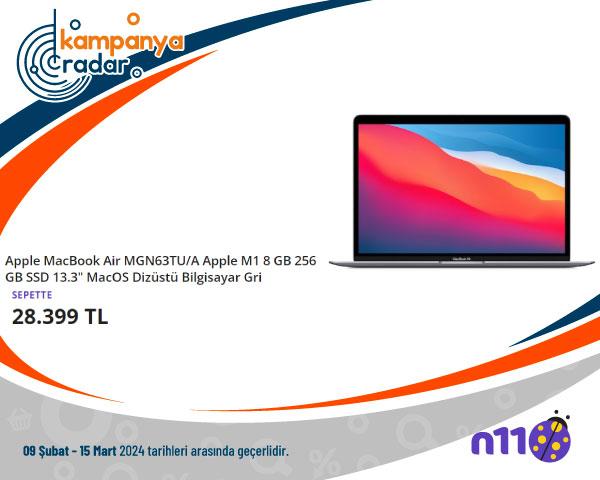 Apple MacBook Air MGN63TU/A Apple M1 8 GB 256 GB SSD 13.3" MacOS Dizüstü Bilgisayar Gri