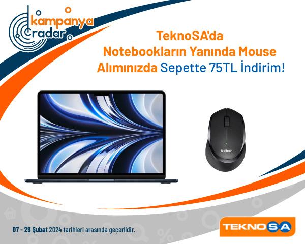 TeknoSA'da Notebookların Yanında Mouse Alımınızda Sepette 75 TL İndirim!