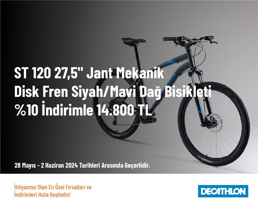 ST 120 27,5" Jant Mekanik Disk Fren Siyah/Mavi Dağ Bisikleti %10 İndirimle 14.800 TL