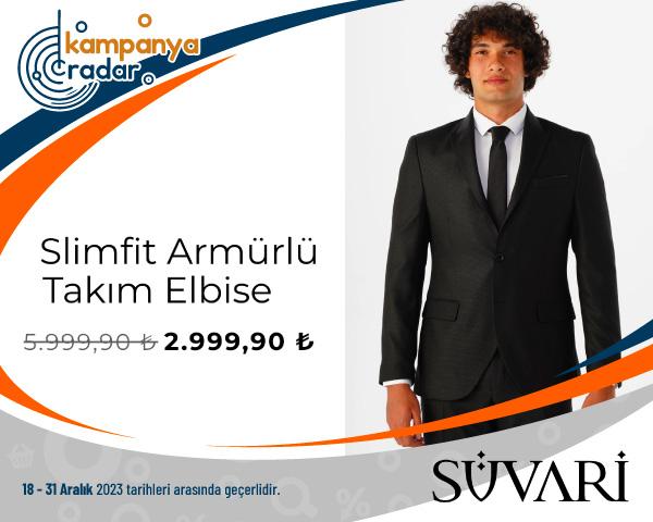 Suvari Slimfit Armürlü Takım Elbise İndirimi