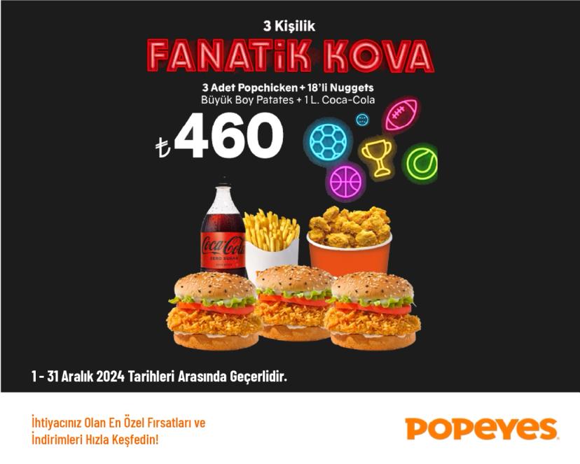 Popeyes İndirimi - Fanatik Kova 460 TL'den Başlayan Fiyatlarla