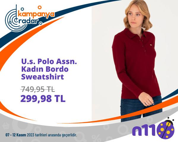 U.s. Polo Assn. Kadın bordo Sweatshirt
