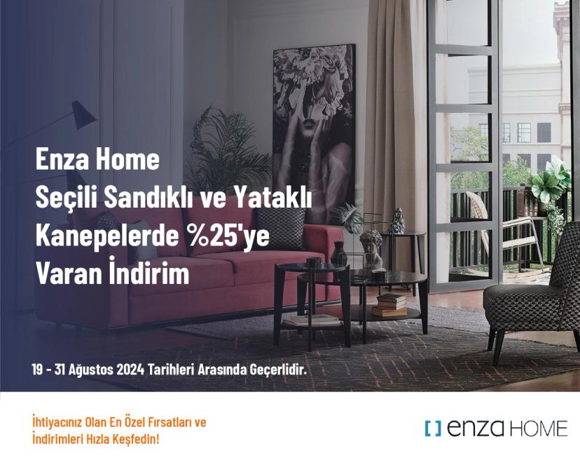 Enza Home - Seçili Sandıklı ve Yataklı Kanepelerde %25'ye Varan İndirim