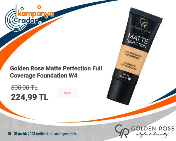 Golden Rose Matte Perfection Full Coverage Foundation W4 İndirimi