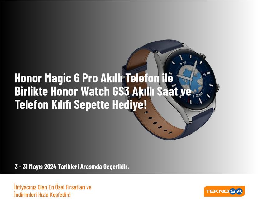 Honor Magic 6 Pro Akıllı Telefon ile Birlikte Honor Watch GS3 Akıllı Saat ve Telefon Kılıfı Sepette Hediye!