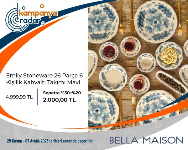 Bella Maison Emily Stoneware 26 Parça 6 Kişilik Kahvaltı Takımı İndirimi