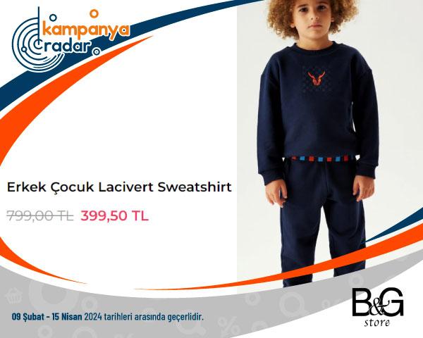  B&G Store Erkek Çocuk Lacivert Sweatshirt