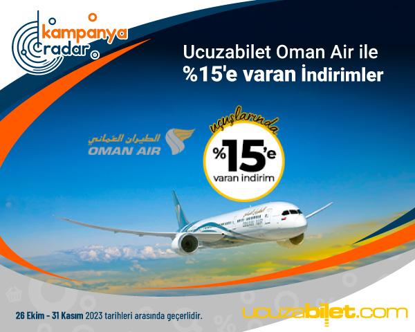 Ucuzabilet Oman Air ile %15'e Varan İndirim