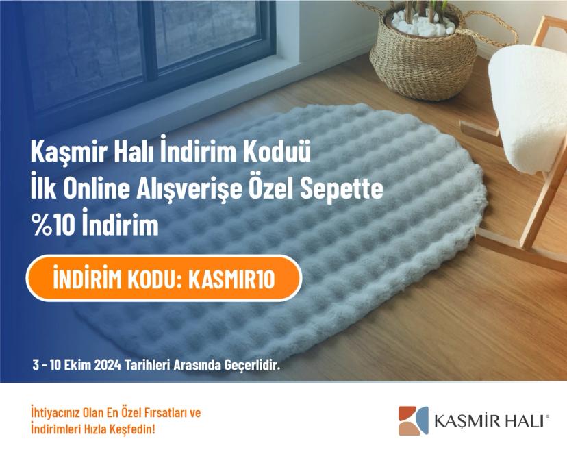 Kaşmir Halı İndirim Kodu - İlk Online Alışverişe Özel Sepette %10 İndirim