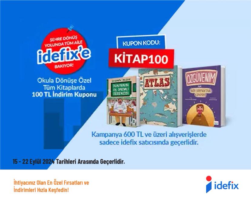 İdefix İndirim Kodu - Tüm Kitaplarda 100 TL İndirim Fırsatı