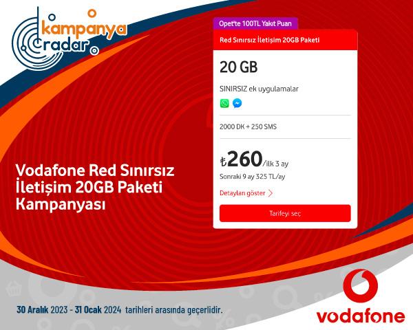 Vodafone Red Sınırsız İletişim 20GB Paketi Kampanyası