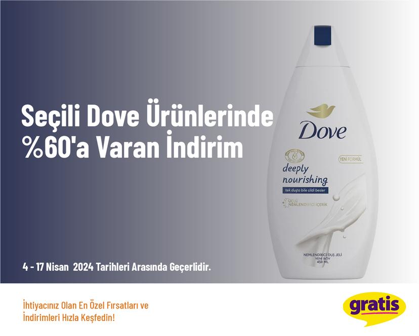 Seçili Dove Ürünlerinde %60'a Varan İndirim