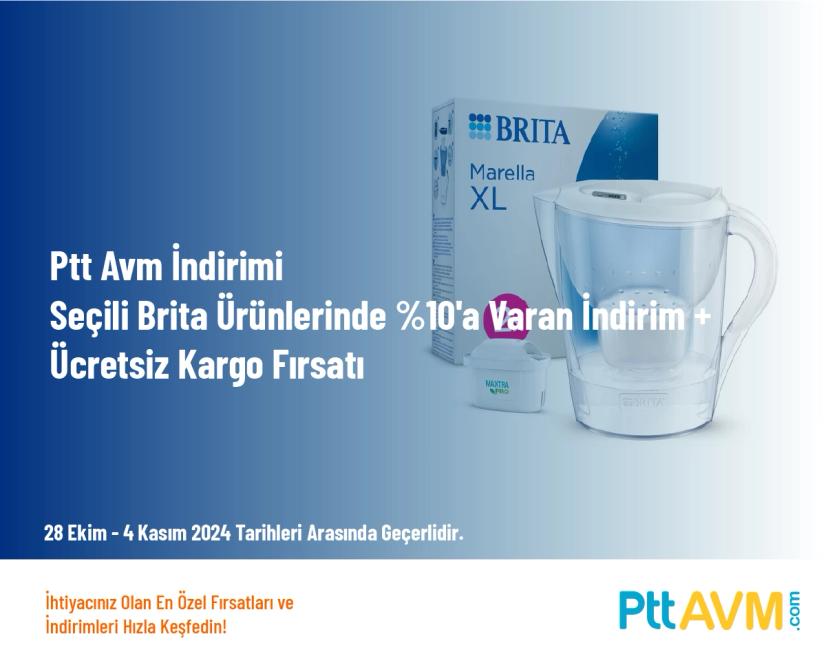 Ptt Avm İndirimi - Seçili Brita Ürünlerinde %10'a Varan İndirim + Ücretsiz Kargo Fırsatı