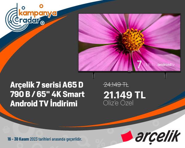 Arçelik 7 serisi A65 D 790 B / 65" 4K Smart Android TV İndirimi