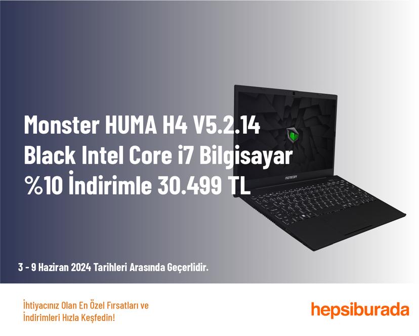 Monster HUMA H4 V5.2.14 Black Intel Core i7 Bilgisayar %10 İndirimle 30.499 TL
