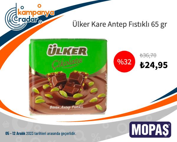 Mopaş Ülker Kare Antep Fıstıklı 65 gr İndirimi