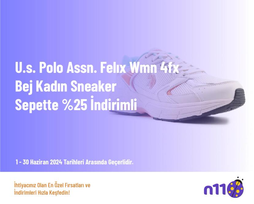 Kadın Ayakkabı İndirimi - U.s. Polo Assn. Felıx Wmn 4fx Bej Kadın Sneaker Sepette %25 İndirimli