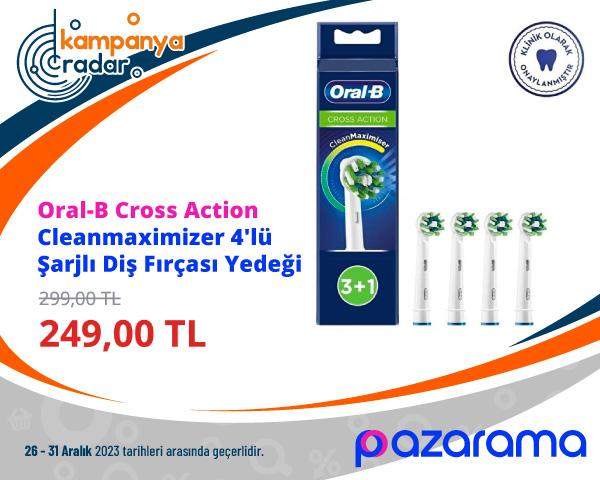 Oral-B Cross Action Cleanmaximizer 4'lü Şarjlı Diş Fırçası Yedeği