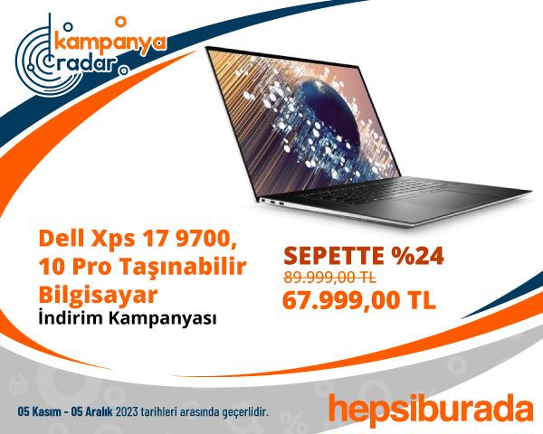 Dell Xps 17 9700, CI7-10750H, 16GB, 512GB Ssd, GTX1650TI-4G, 17"win 10 Pro Kampanya İndirimi