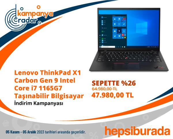 Lenovo ThinkPad X1 Carbon Gen 9 Intel Core i7 1165G7 16GB 512GB Taşınabilir Bilgisayar