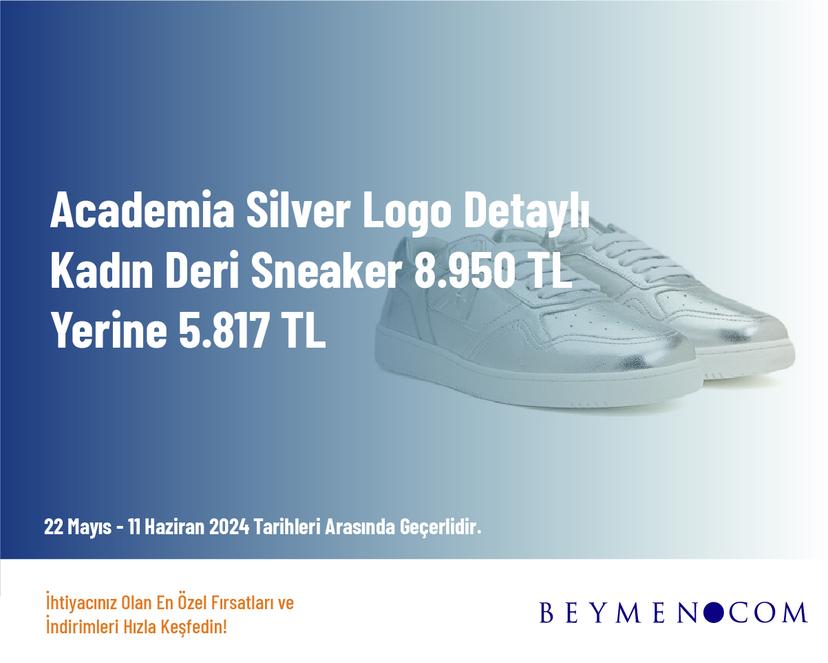 Academia Silver Logo Detaylı Kadın Deri Sneaker 8.950 TL Yerine 5.817 TL