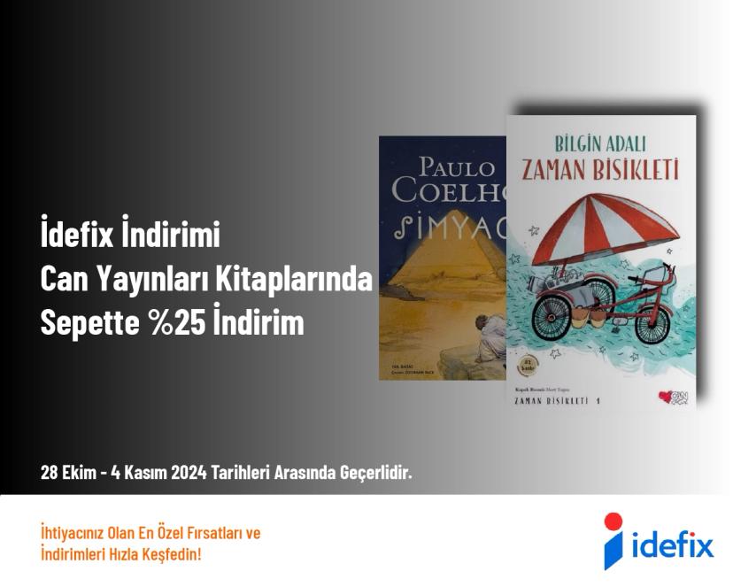 İdefix İndirimi - Can Yayınları Kitaplarında Sepette %25 İndirim