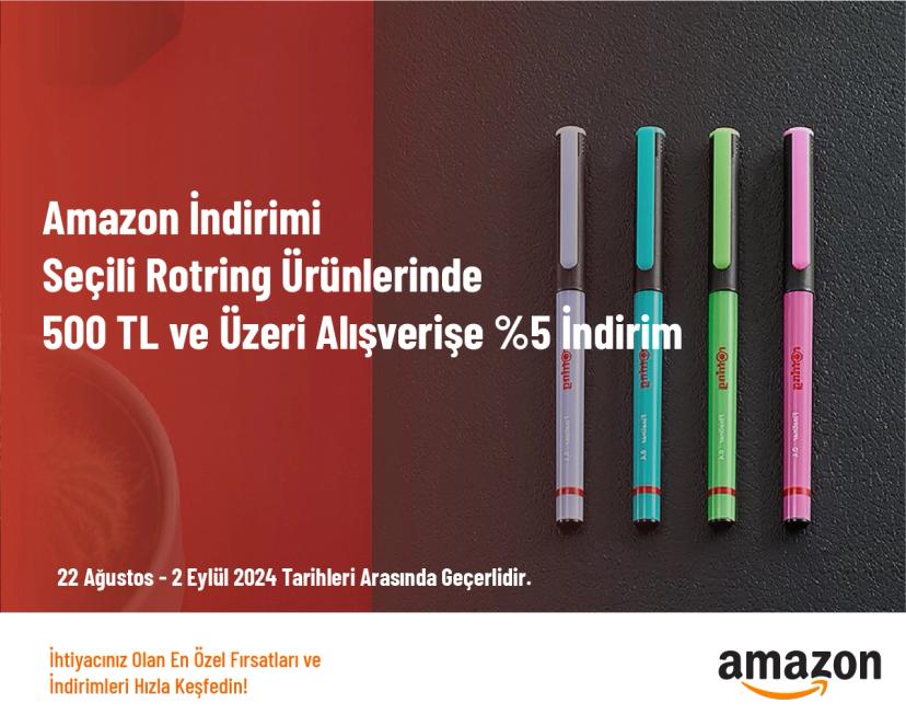 Amazon İndirimi - Seçili Rotring Ürünlerinde 500 TL ve Üzeri Alışverişe %5 İndirim