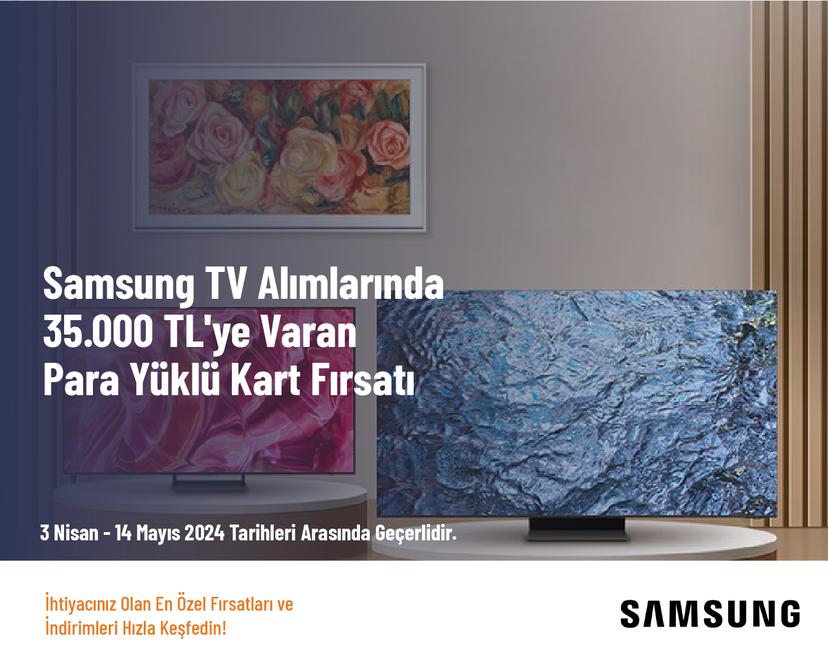 Samsung TV Alımlarında 35.000 TL'ye Varan Para Yüklü Kart Fırsatı