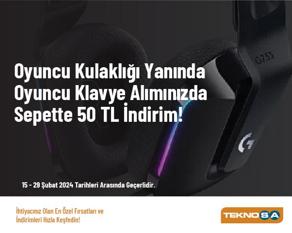 Oyuncu Kulaklığı Yanında Oyuncu Klavye Alımınızda Sepette 50 TL İndirim!