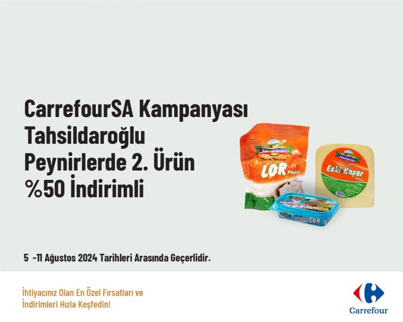 CarrefourSA Kampanyası - Tahsildaroğlu Peynirlerde 2. Ürün %50 İndirimli