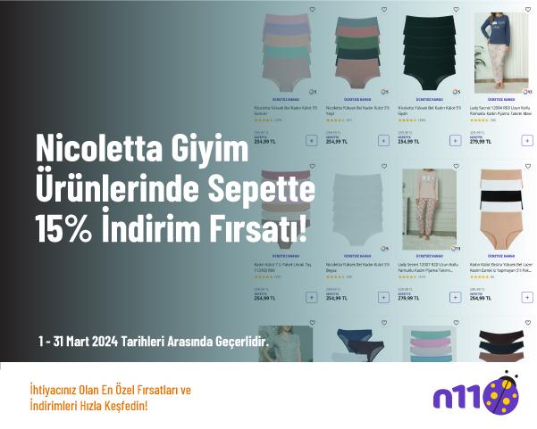 Nicoletta Giyim Ürünlerinde Sepette 15% İndirim Fırsatı