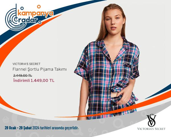 VICTORIA'S SECRET Flannel Uzun Pijama Takımı