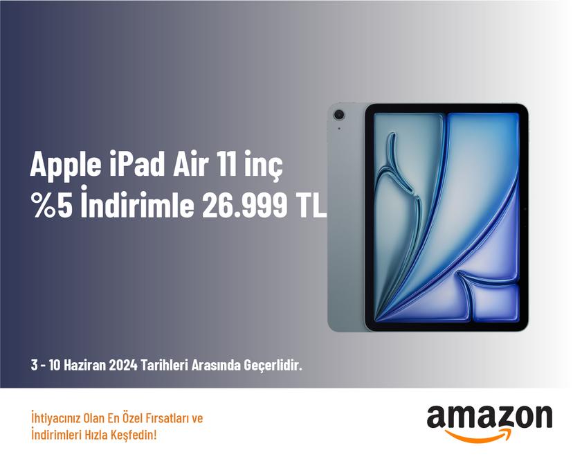 Apple iPad Air 11 inç %5 İndirimle 26.999 TL