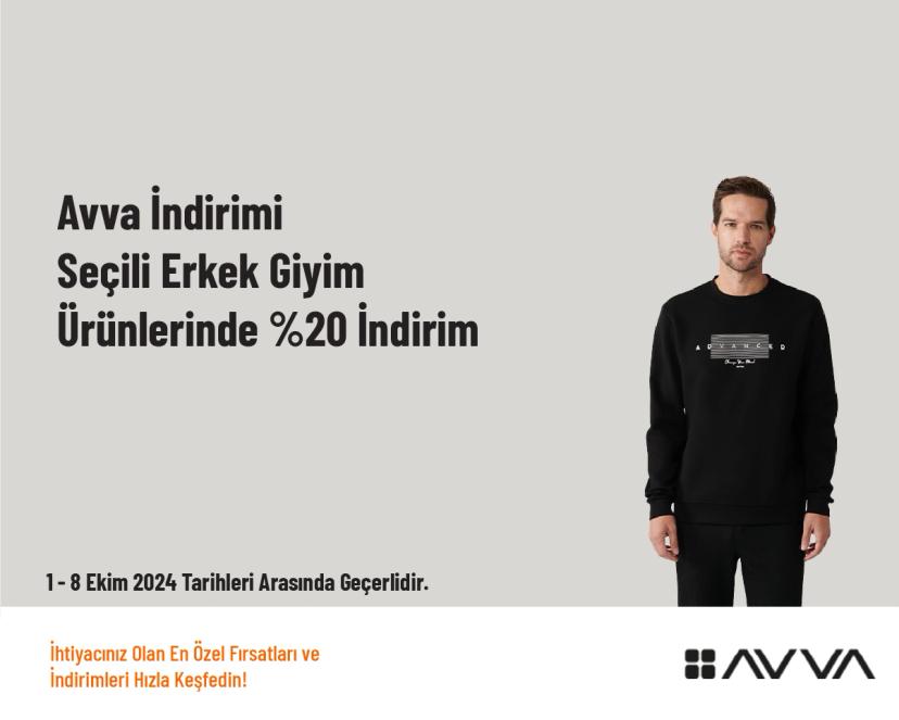 Avva İndirimi - Seçili Erkek Giyim Ürünlerinde %20 İndirim