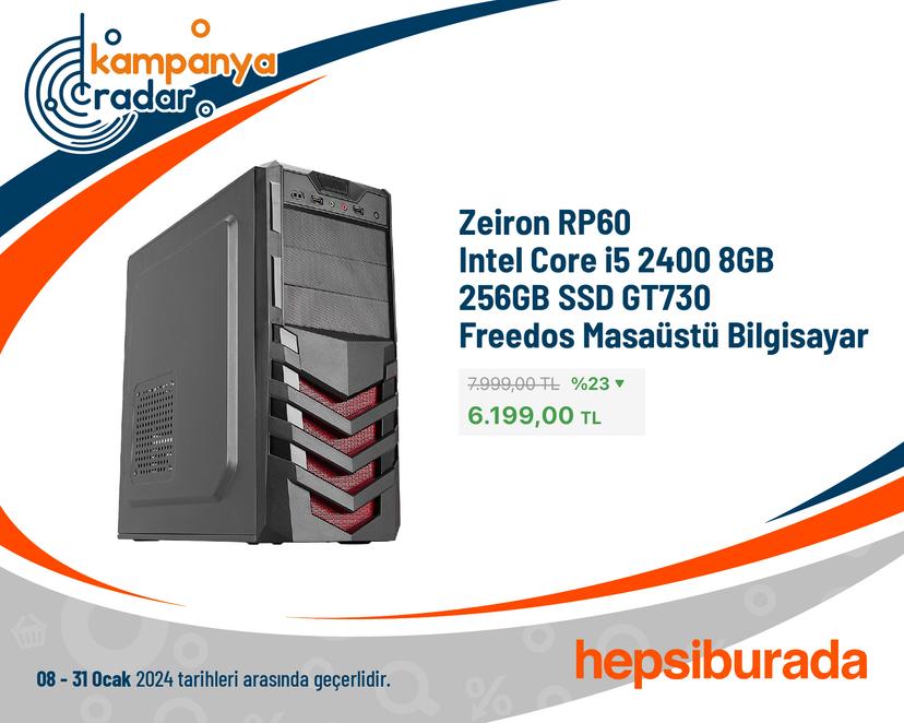 Zeiron RP60 Intel Core i5 2400 8GB 256GB SSD GT730 Freedos Masaüstü Bilgisayar