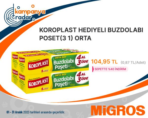 Migros Koroplast Hediyeli Buzdolabı Poşet İndirimi