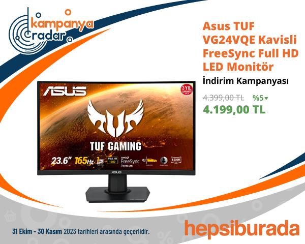 Asus TUF Kavisli 23.6 165Hz 1ms  Full HD LED Monitör Kampanya İndirimi