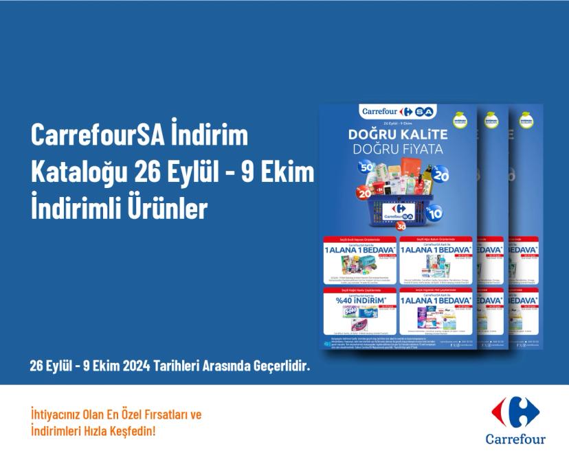 CarrefourSA İndirim Kataloğu - 26 Eylül - 9 Ekim İndirimli Ürünler