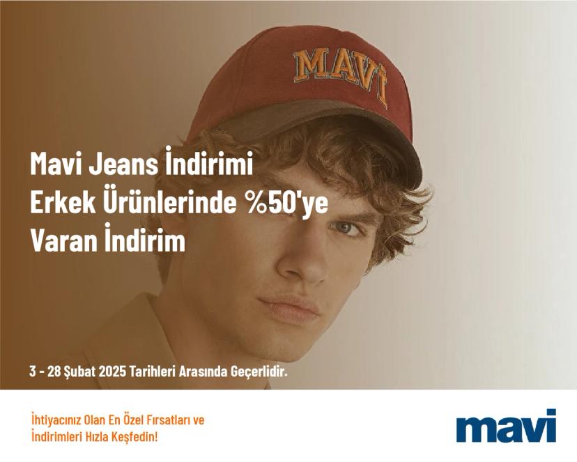 Mavi Jeans İndirimi - Erkek Ürünlerinde %50'ye Varan İndirim