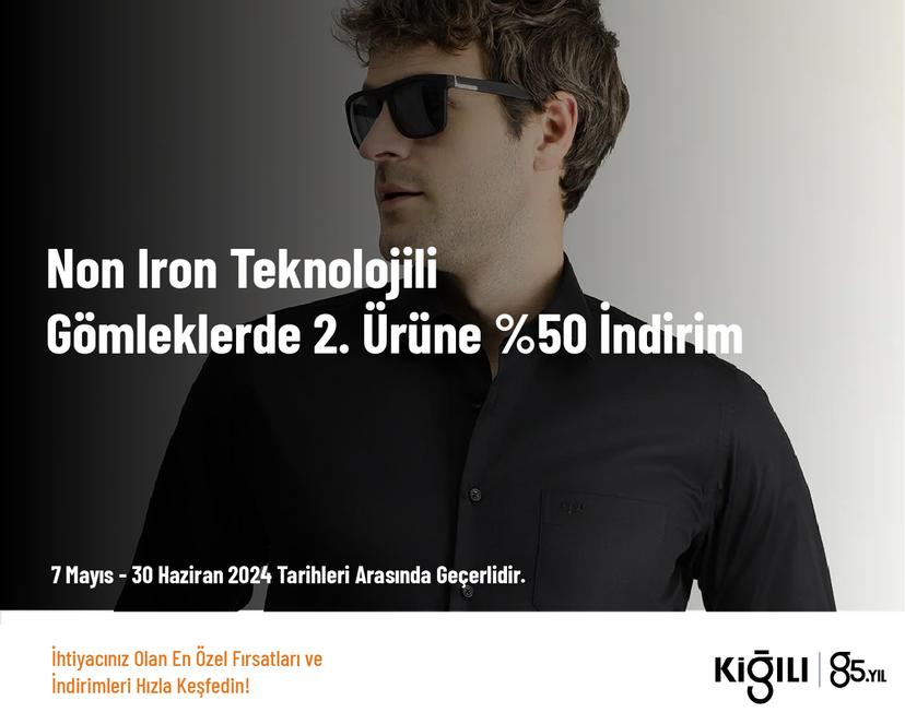 Non Iron Teknolojili Gömleklerde 2. Ürüne %50 İndirim