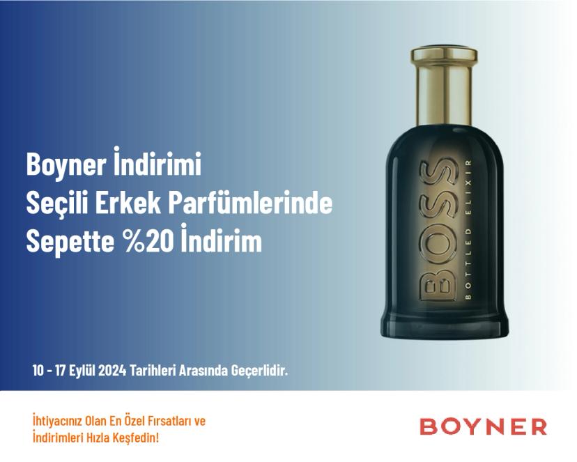 Boyner İndirimi - Seçili Erkek Parfümlerinde Sepette %20 İndirim