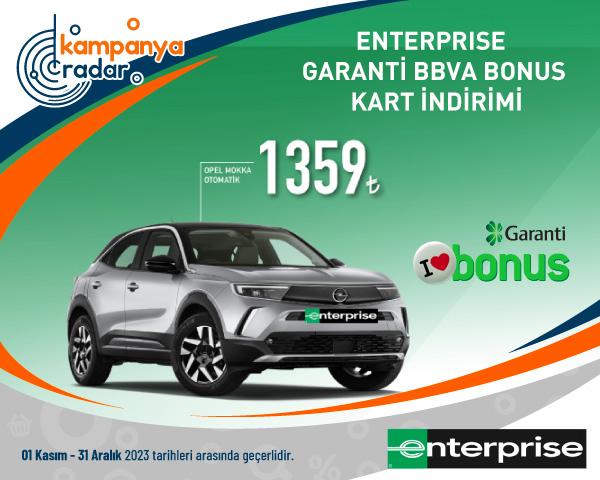 Enterprise Garanti BBVA Bonus Kart İndirimi