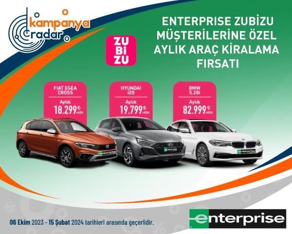 Enterprise Zubizu Müşterilerine Özel Aylık Araç Kiralama Fırsatı